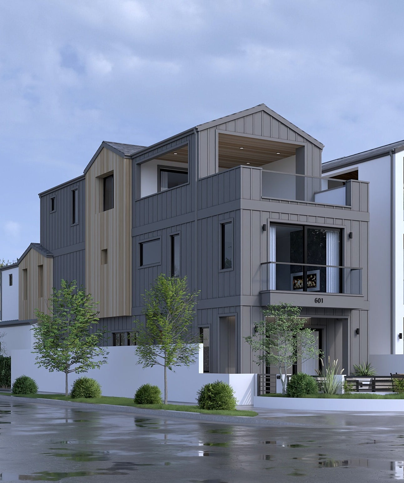 Architectural rendering · Corner residence — 601 7th Street