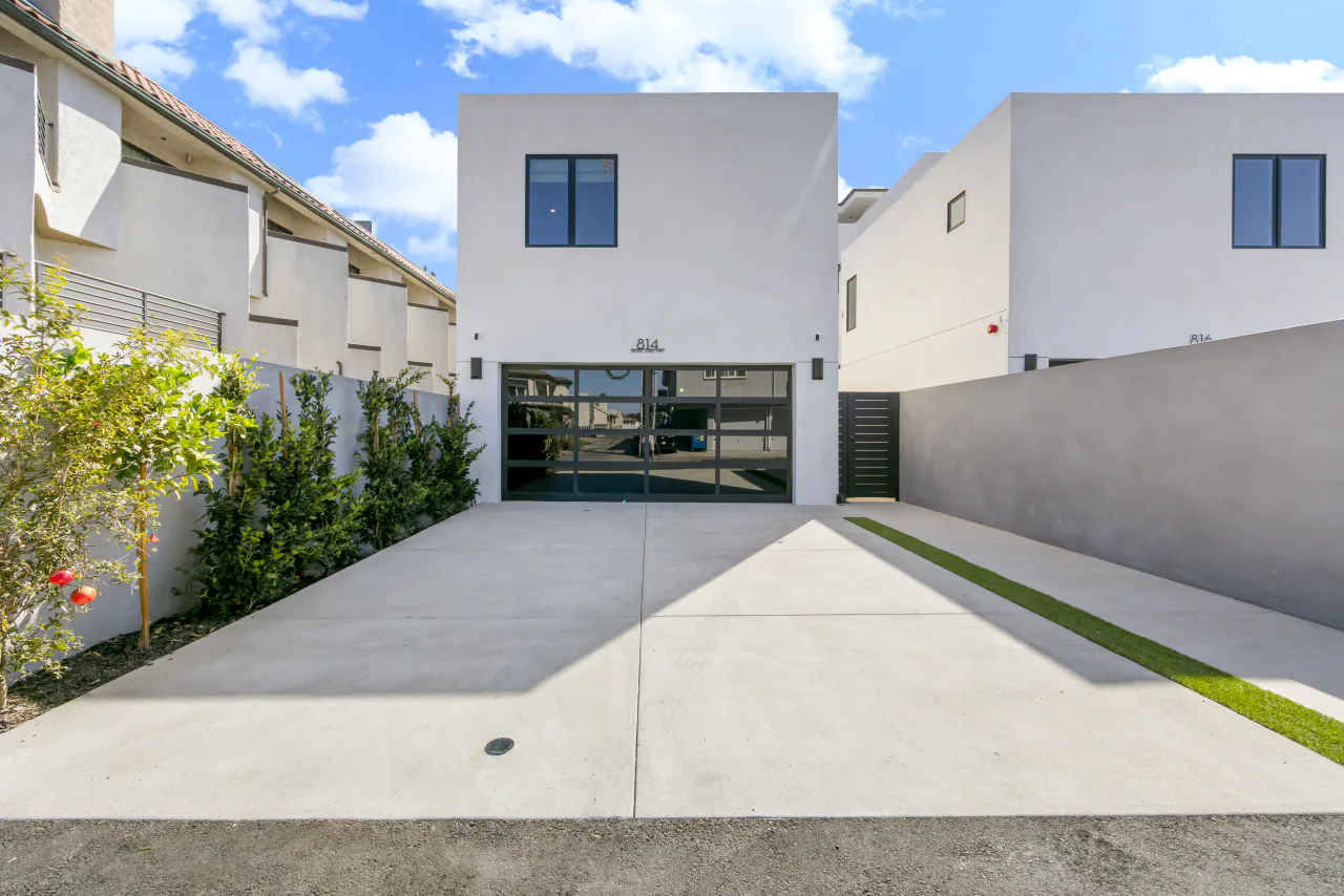 Rear courtyard and exterior in daylight
